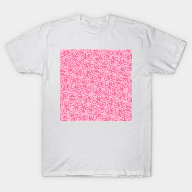 Bikes Pink Pattern T-Shirt by XOOXOO